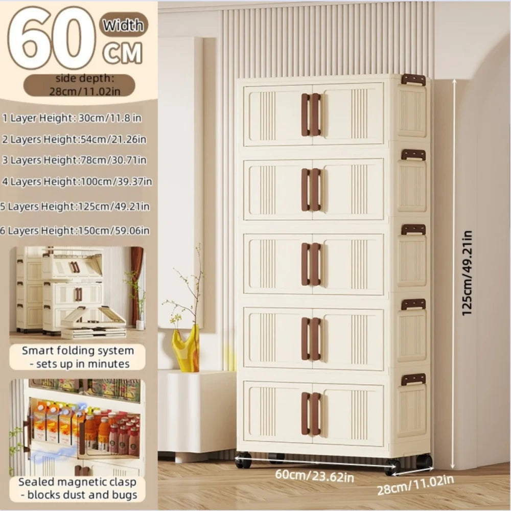 Foldable Transparent Storage Cabinet