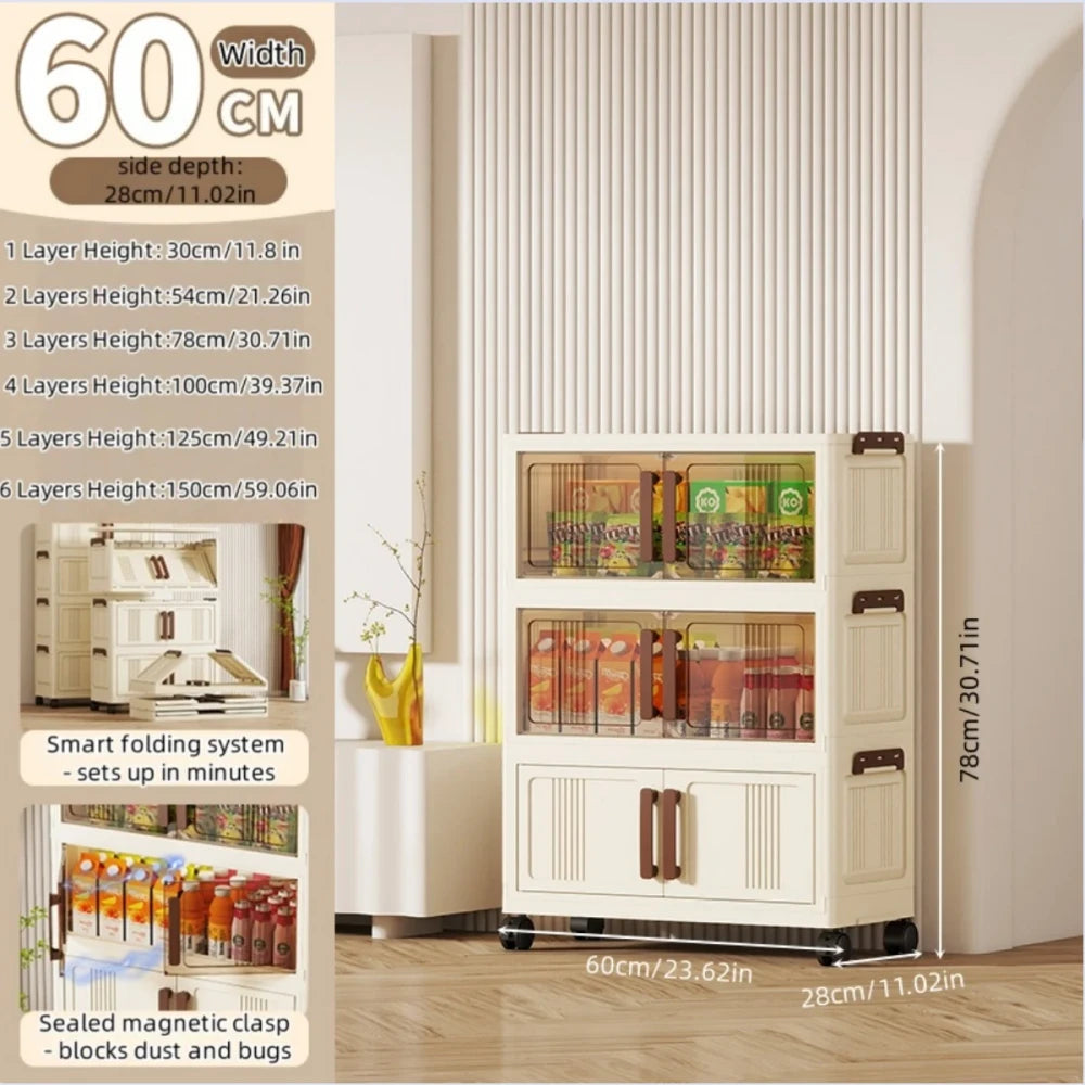 Foldable Transparent Storage Cabinet