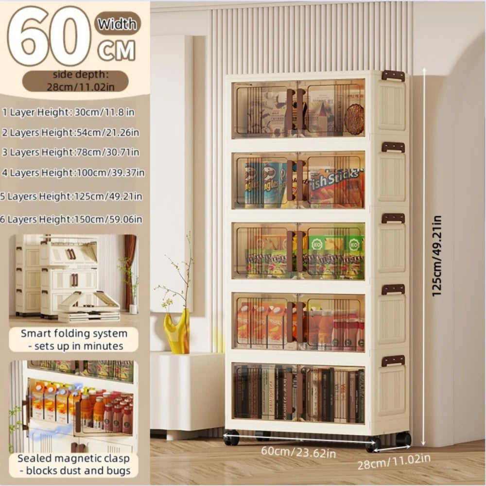 Foldable Transparent Storage Cabinet
