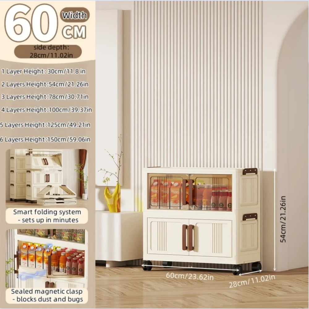Foldable Transparent Storage Cabinet
