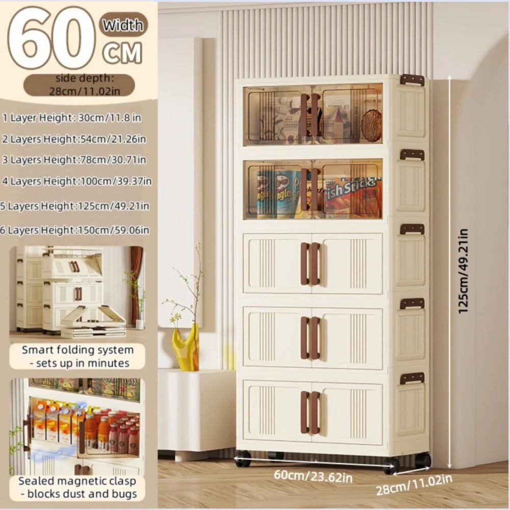 Foldable Transparent Storage Cabinet