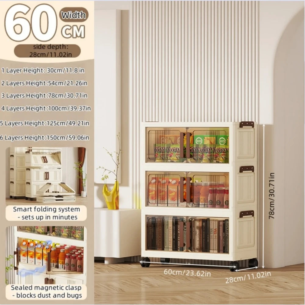 Foldable Transparent Storage Cabinet