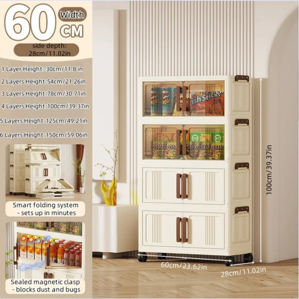 Foldable Transparent Storage Cabinet
