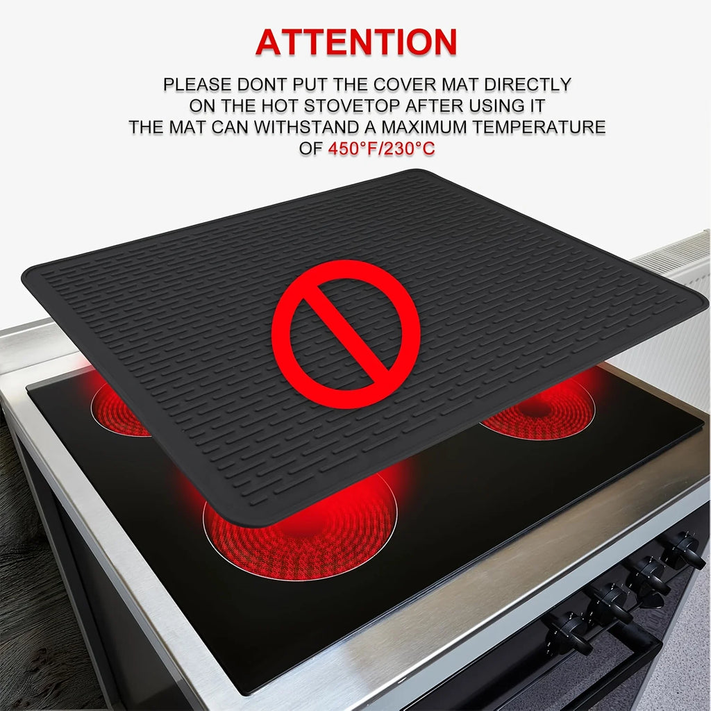 Stove Covers for Stove Top - Silicone Electric Stove Cover Mat Ceramic Stove Guard Stove Top Protector, Dish Drying Mats