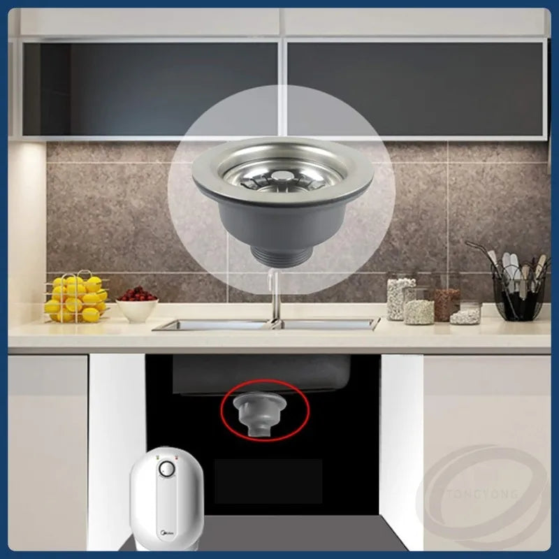 1PCS Kitchen Sink Drain Strainer Assembly Steel Kitchen Stopper Anti-Clogging Sink Accessories for Home, Kitchen, Balcony Sink
