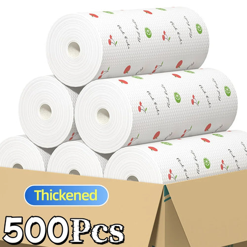 500/50Pcs Reusable Kitchen Disposable Rags Non-Stick Oil Rags Household Cleaning Cloths Kitchen Towel Kichen Accessories