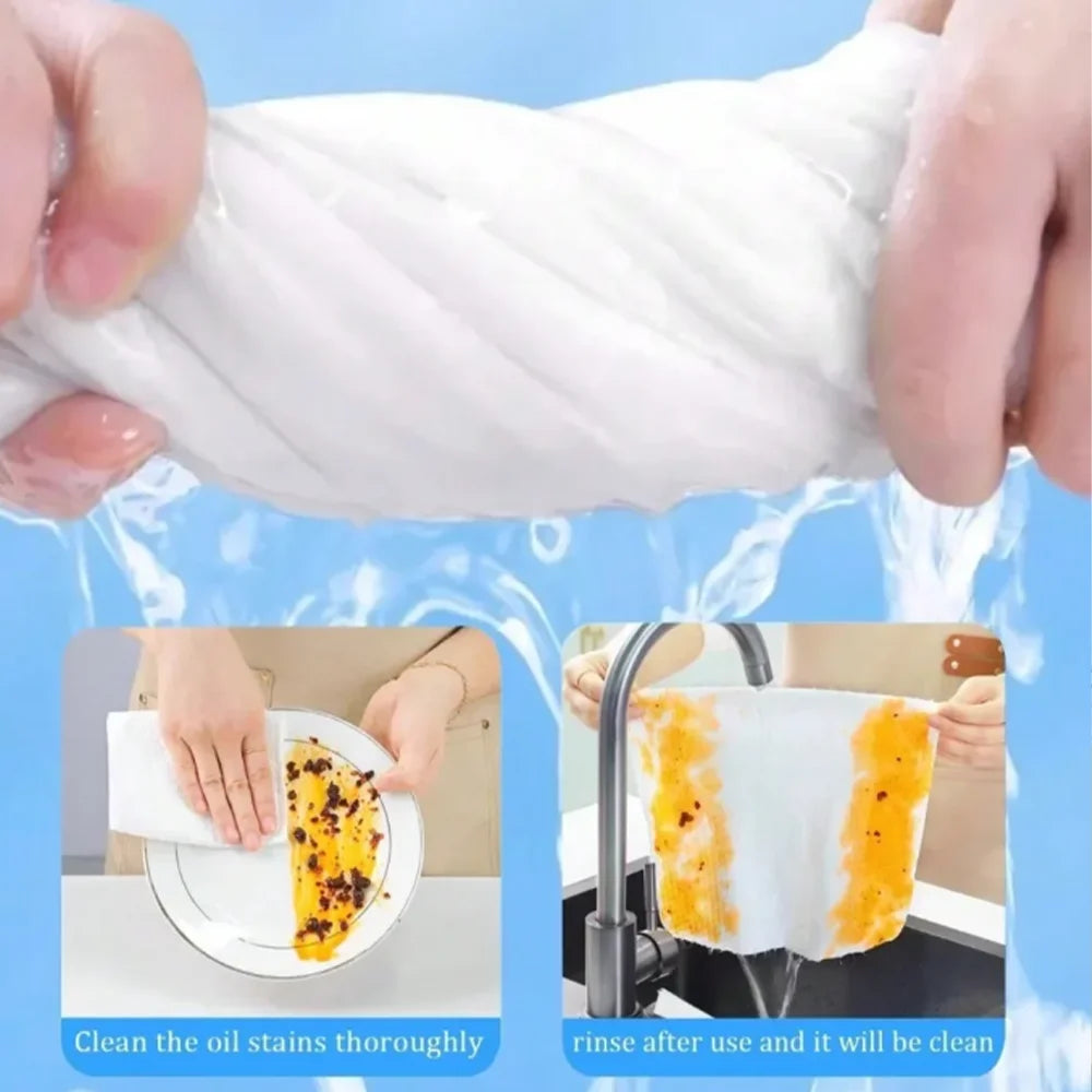 500/50Pcs Reusable Kitchen Disposable Rags Non-Stick Oil Rags Household Cleaning Cloths Kitchen Towel Kichen Accessories