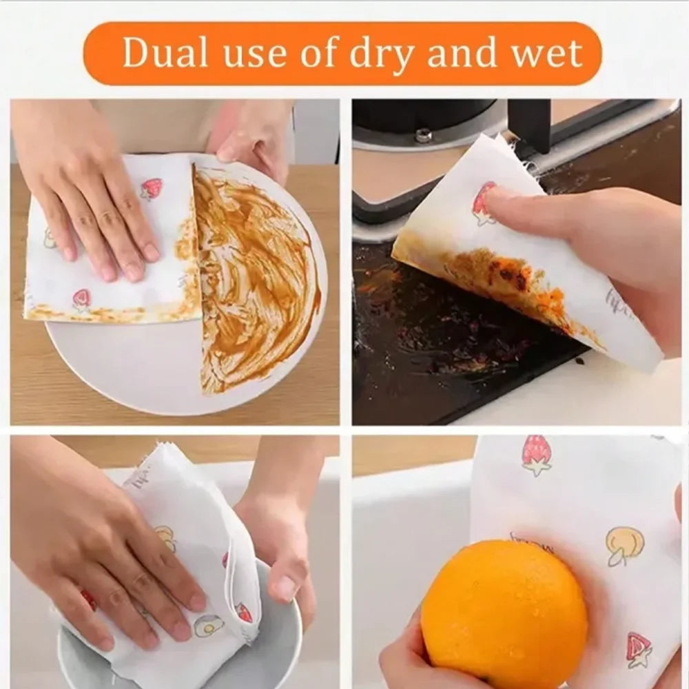 500/50Pcs Reusable Kitchen Disposable Rags Non-Stick Oil Rags Household Cleaning Cloths Kitchen Towel Kichen Accessories