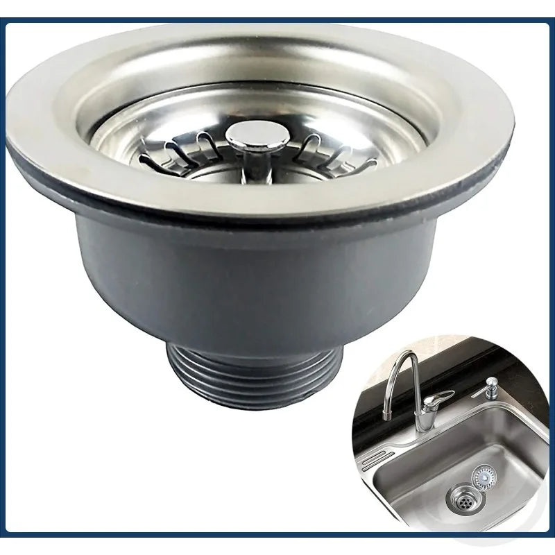 1PCS Kitchen Sink Drain Strainer Assembly Steel Kitchen Stopper Anti-Clogging Sink Accessories for Home, Kitchen, Balcony Sink